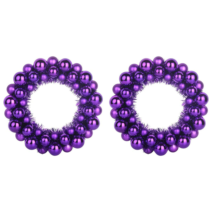 Kerstbal Kransen 2 pcs Lila 33 x 33 x 7 cm Polystyreen