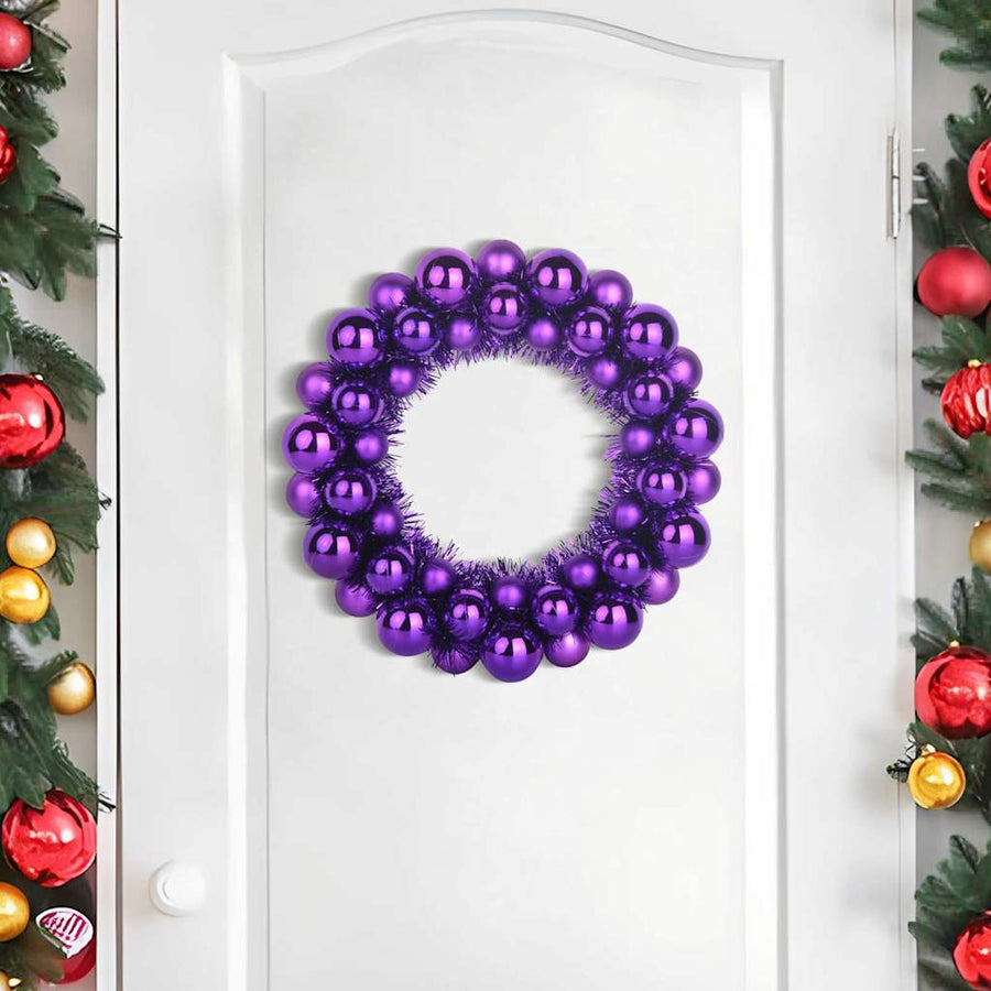 Kerstbal Kransen 2 pcs Lila 33 x 33 x 7 cm Polystyreen