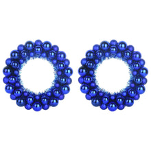 Kerstbal Kransen 2 pcs Blauw 33 x 33 x 7 cm Polystyreen