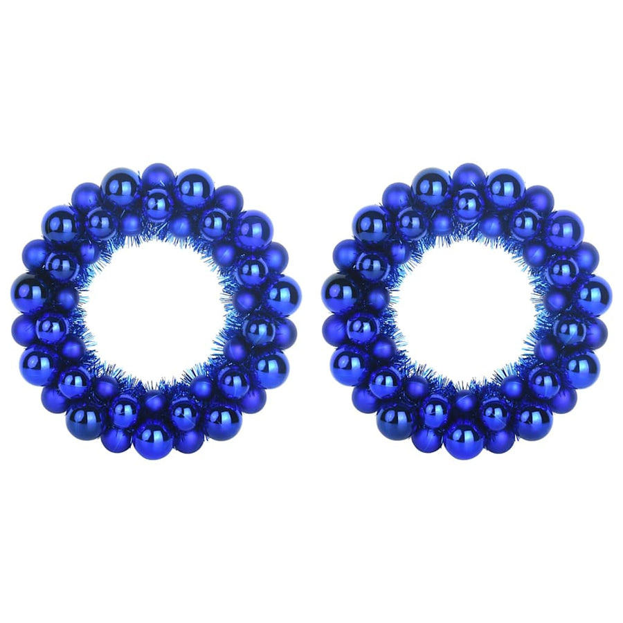 Kerstbal Kransen 2 pcs Blauw 33 x 33 x 7 cm Polystyreen