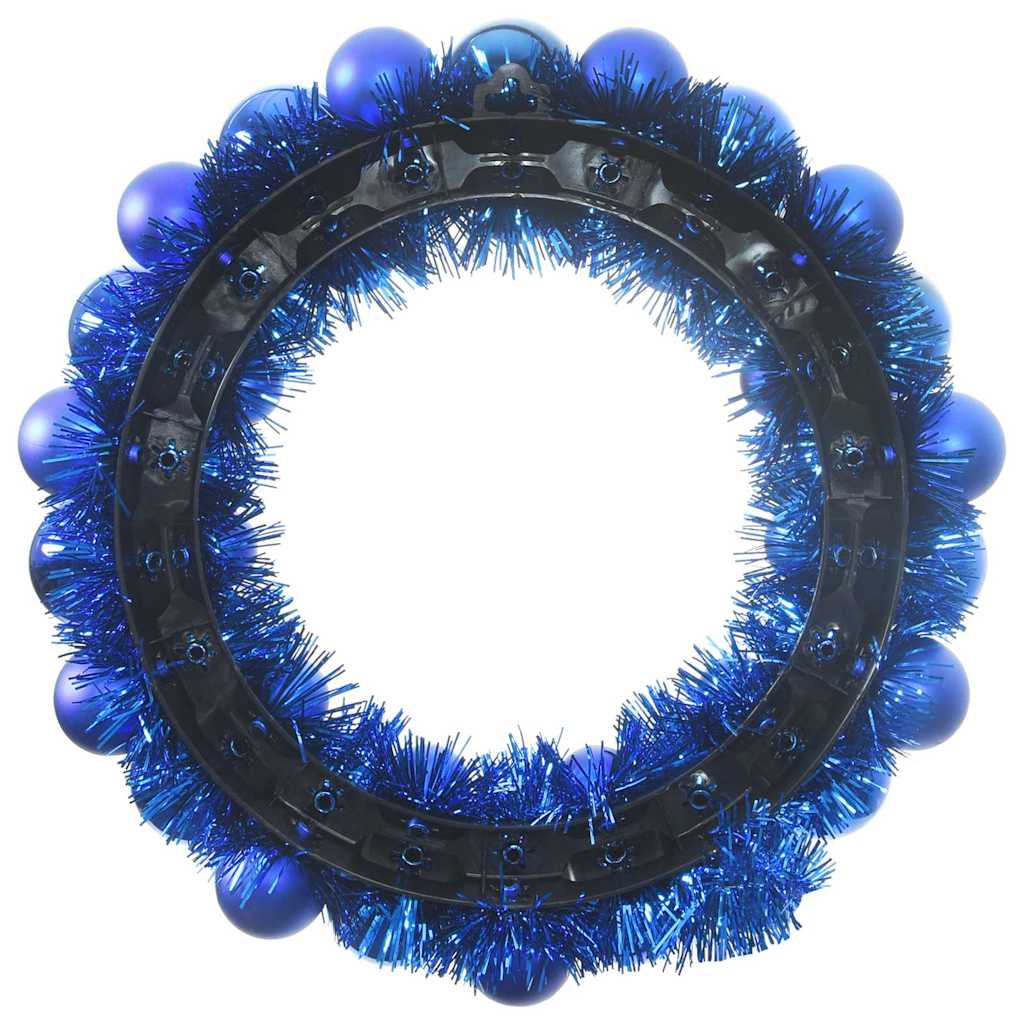Kerstbal Kransen 2 pcs Blauw 33 x 33 x 7 cm Polystyreen