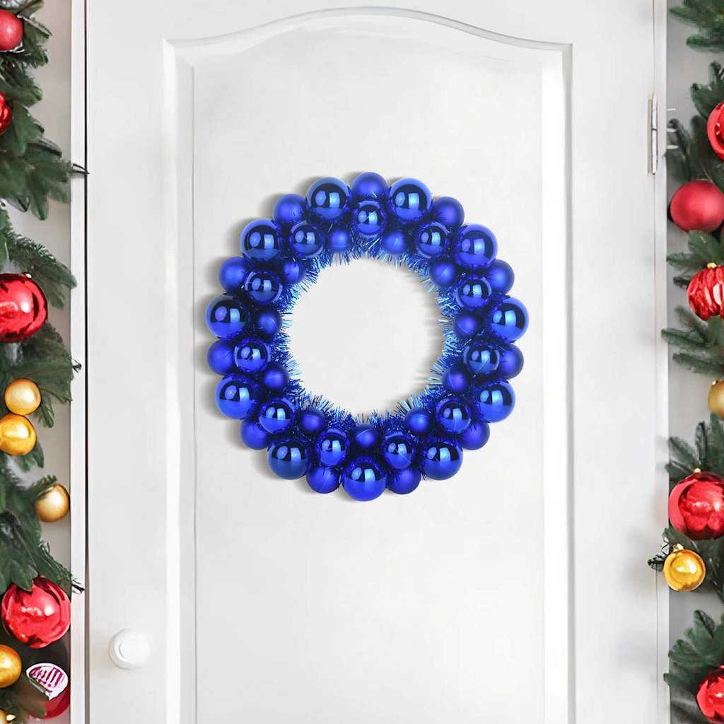 Kerstbal Kransen 2 pcs Blauw 33 x 33 x 7 cm Polystyreen
