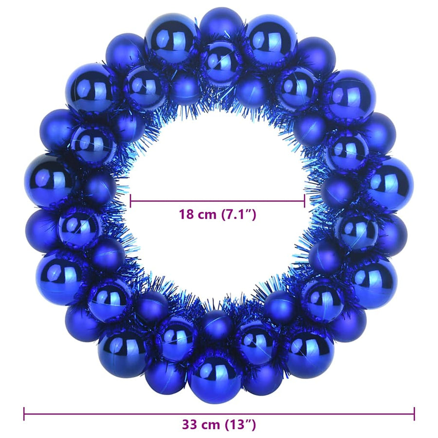 Kerstbal Kransen 2 pcs Blauw 33 x 33 x 7 cm Polystyreen
