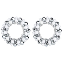 Kerstbal Kransen 2 pcs Wit en Zilver 33 x 33 x 7 cm Polystyreen