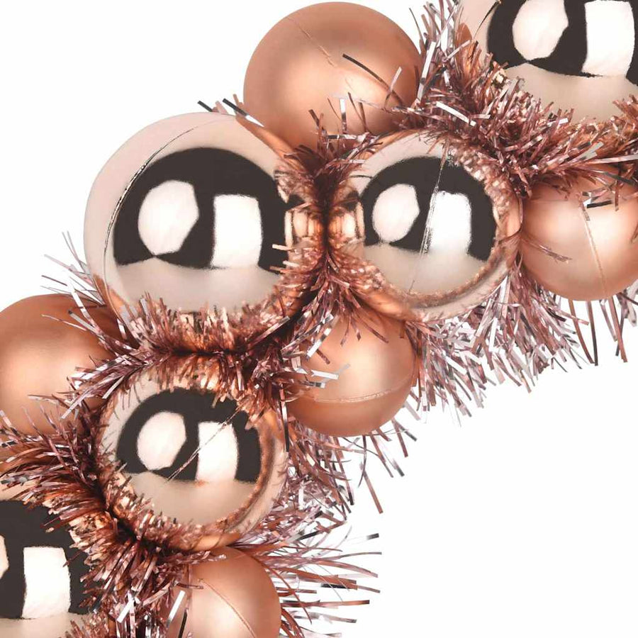 Kerstbal Kransen 2 pcs Rose Gold 33 x 33 x 7 cm Polystyreen
