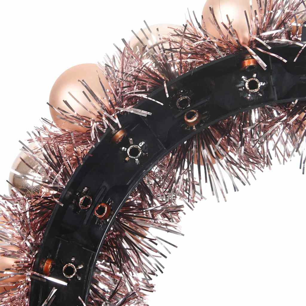 Kerstbal Kransen 2 pcs Rose Gold 33 x 33 x 7 cm Polystyreen