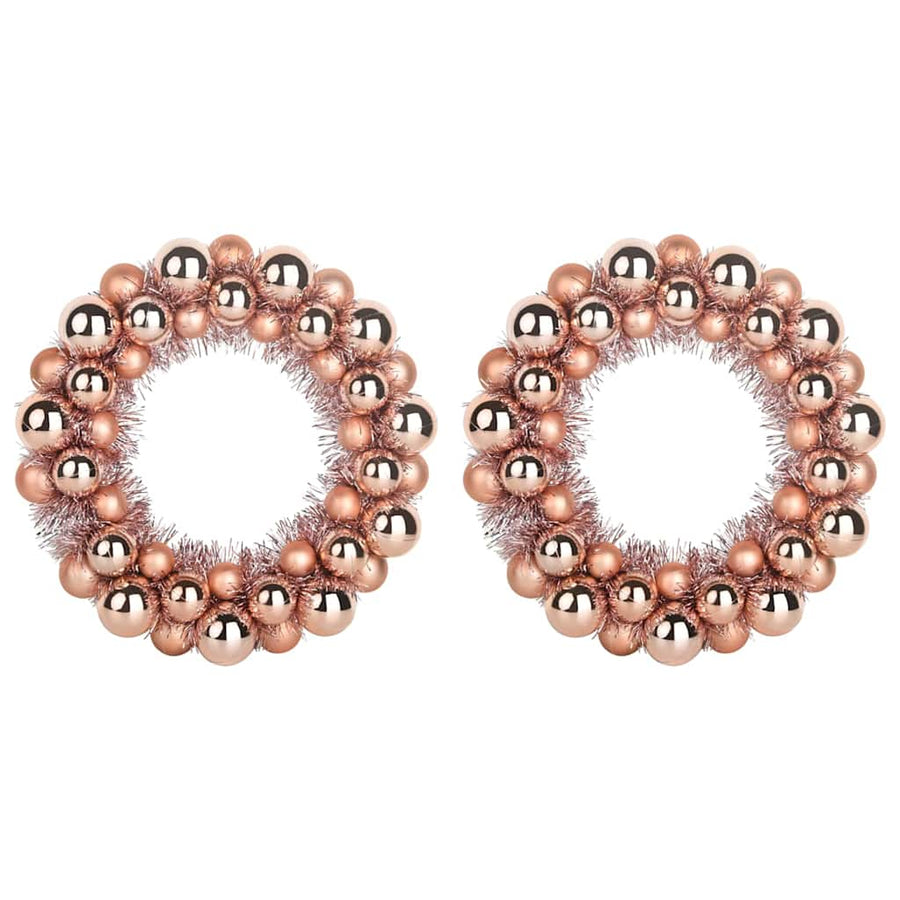 Kerstbal Kransen 2 pcs Rose Gold 33 x 33 x 7 cm Polystyreen