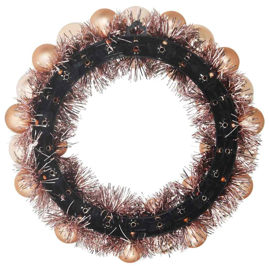 Kerstbal Kransen 2 pcs Rose Gold 33 x 33 x 7 cm Polystyreen