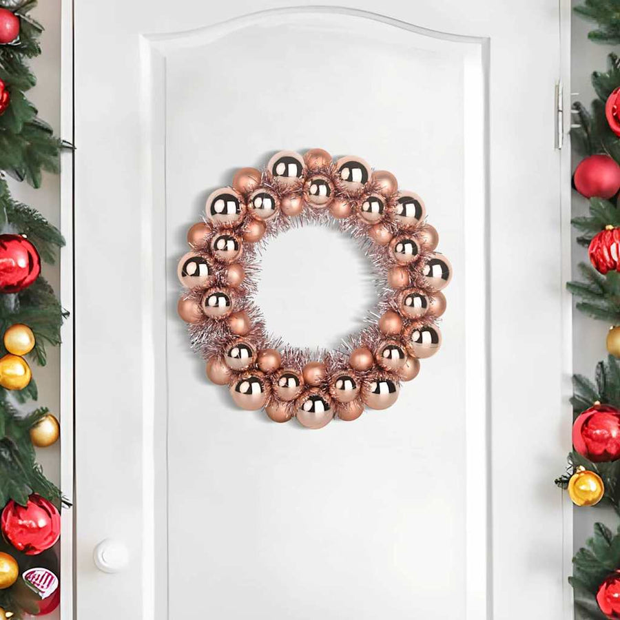 Kerstbal Kransen 2 pcs Rose Gold 33 x 33 x 7 cm Polystyreen