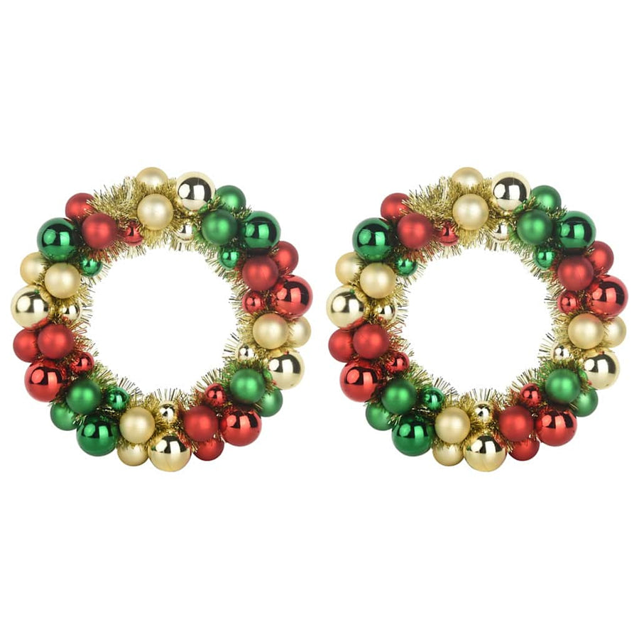Kerstbal Kransen 2 pcs Multikleur 33 x 33 x 7 cm Polystyreen