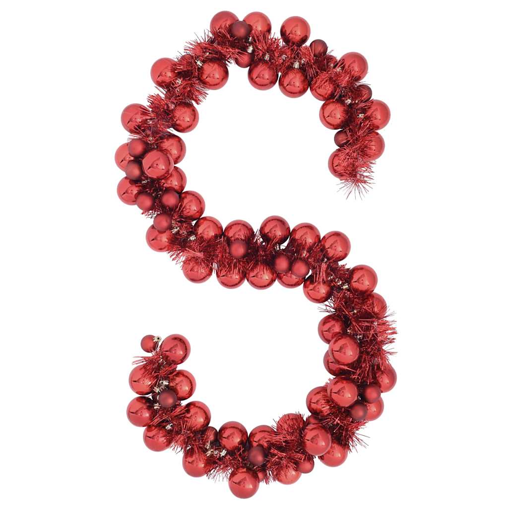 Kerstbal Guirlande Rood 186 cm Polystyreen