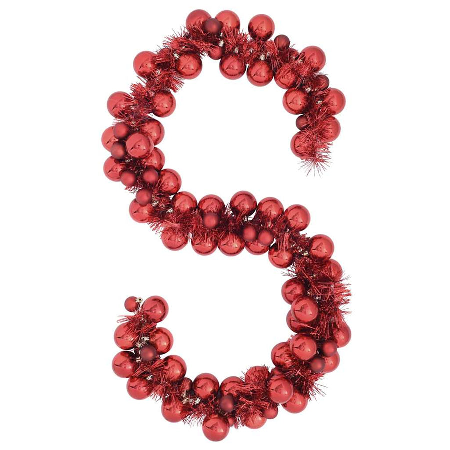 Kerstbal Guirlande Rood 186 cm Polystyreen