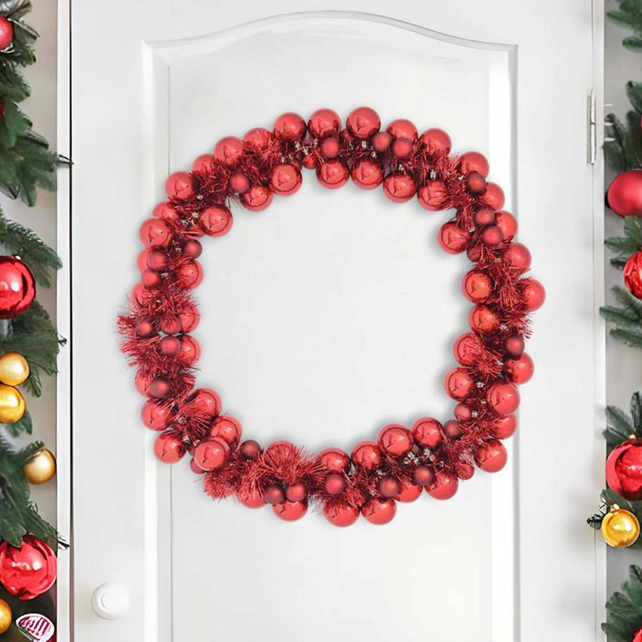 Kerstbal Guirlande Rood 186 cm Polystyreen