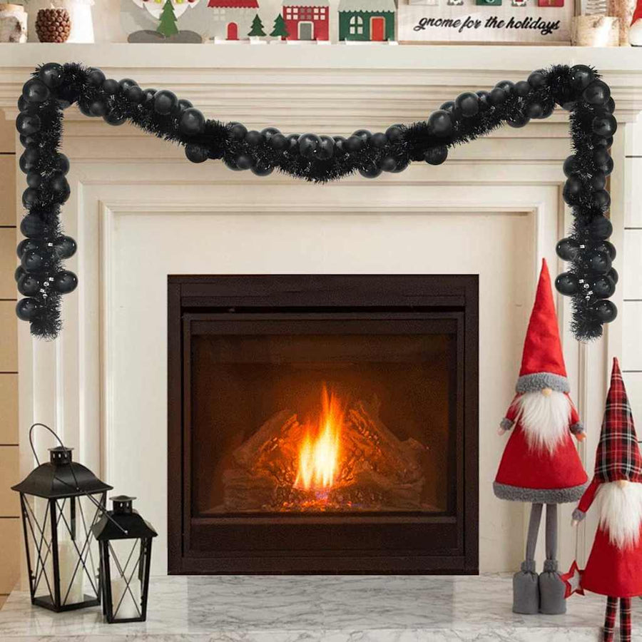 Kerstbal Guirlande Zwart 186 cm Polystyreen