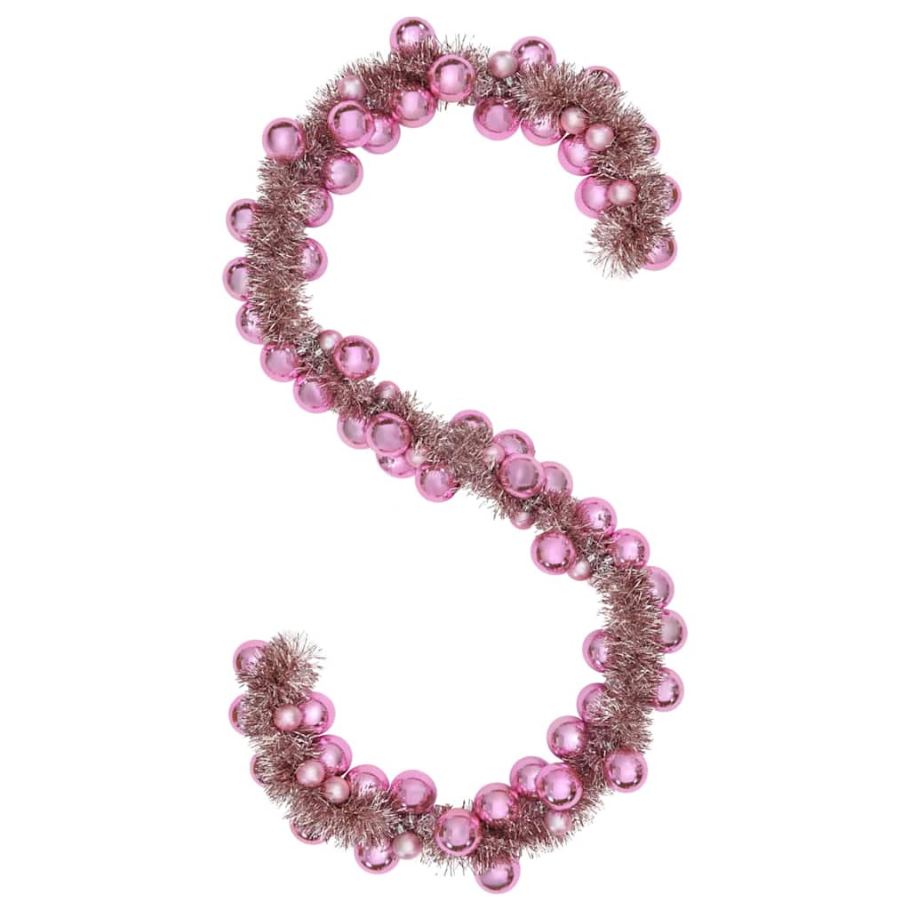 Kerstbal Guirlande Roze 186 cm Polystyreen