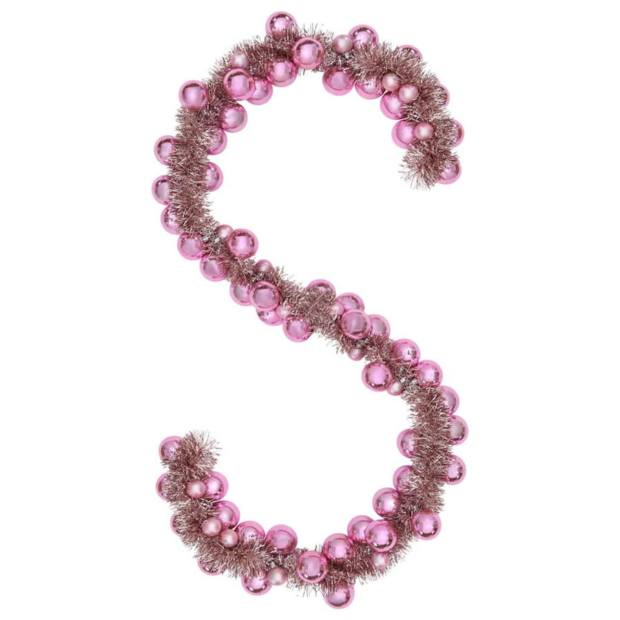Kerstbal Guirlande Roze 186 cm Polystyreen