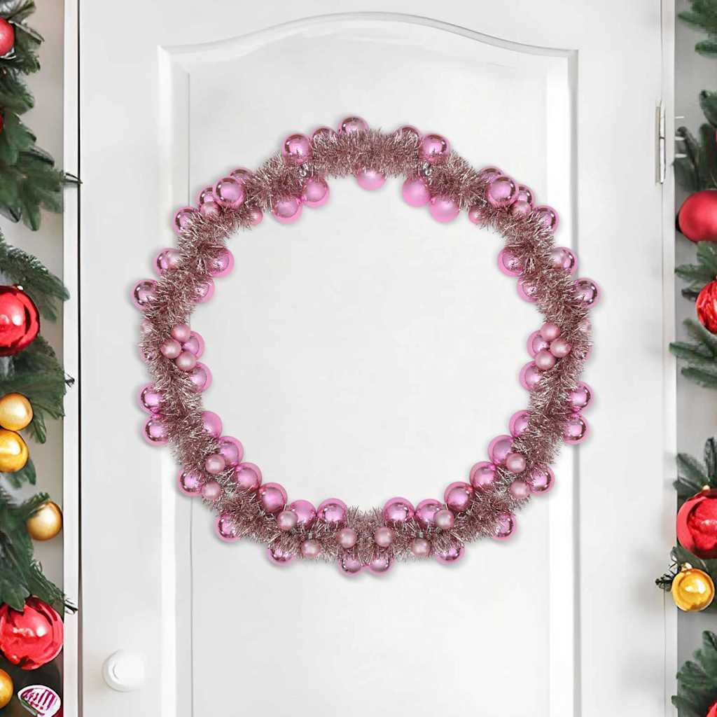 Kerstbal Guirlande Roze 186 cm Polystyreen