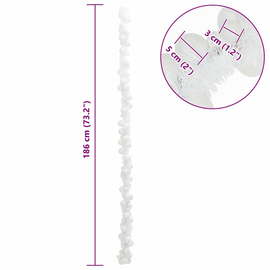 Kerstbal Guirlande Wit 186 cm Polystyreen