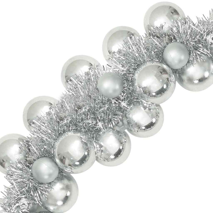 Kerstbal Guirlande Zilver 186 cm Polystyreen