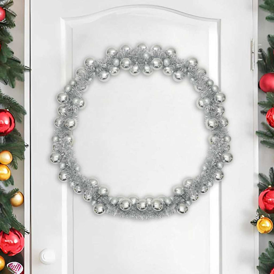 Kerstbal Guirlande Zilver 186 cm Polystyreen