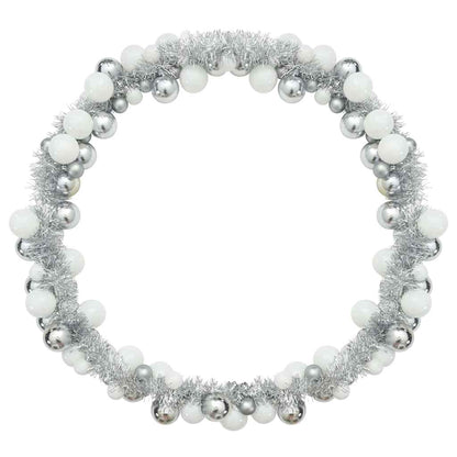Kerstbal Guirlande Wit en Zilver 186 cm Polystyreen
