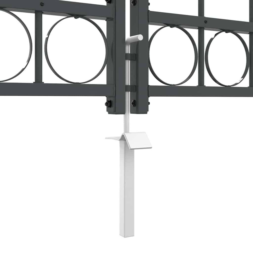 Tuinhekgate met gebogen top Grijs 4 x 1,25 m Staal