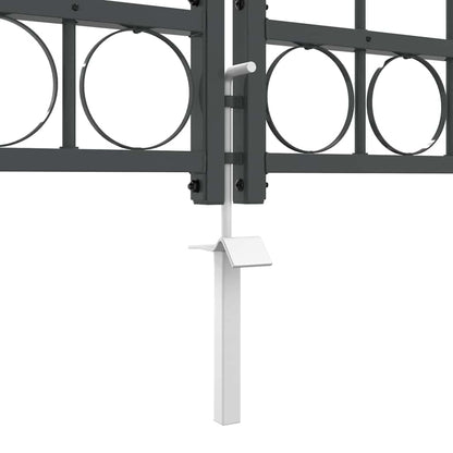 Tuinhekgate met gebogen top Grijs 4 x 1,25 m Staal