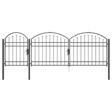 Tuinhekgate met gebogen top Grijs 4 x 1,25 m Staal
