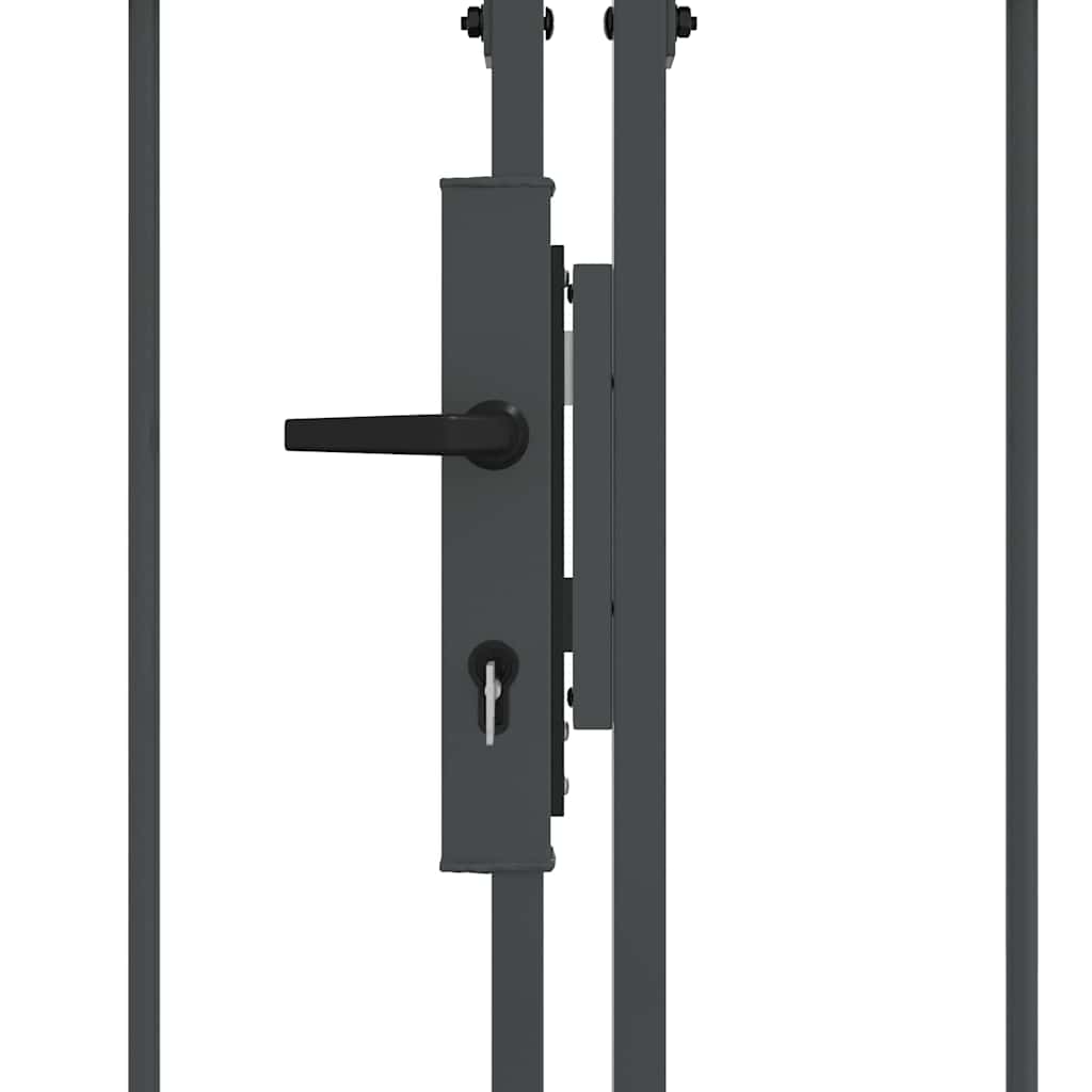 Tuinhekgate met gebogen top Grijs 400 x 100 cm Staal