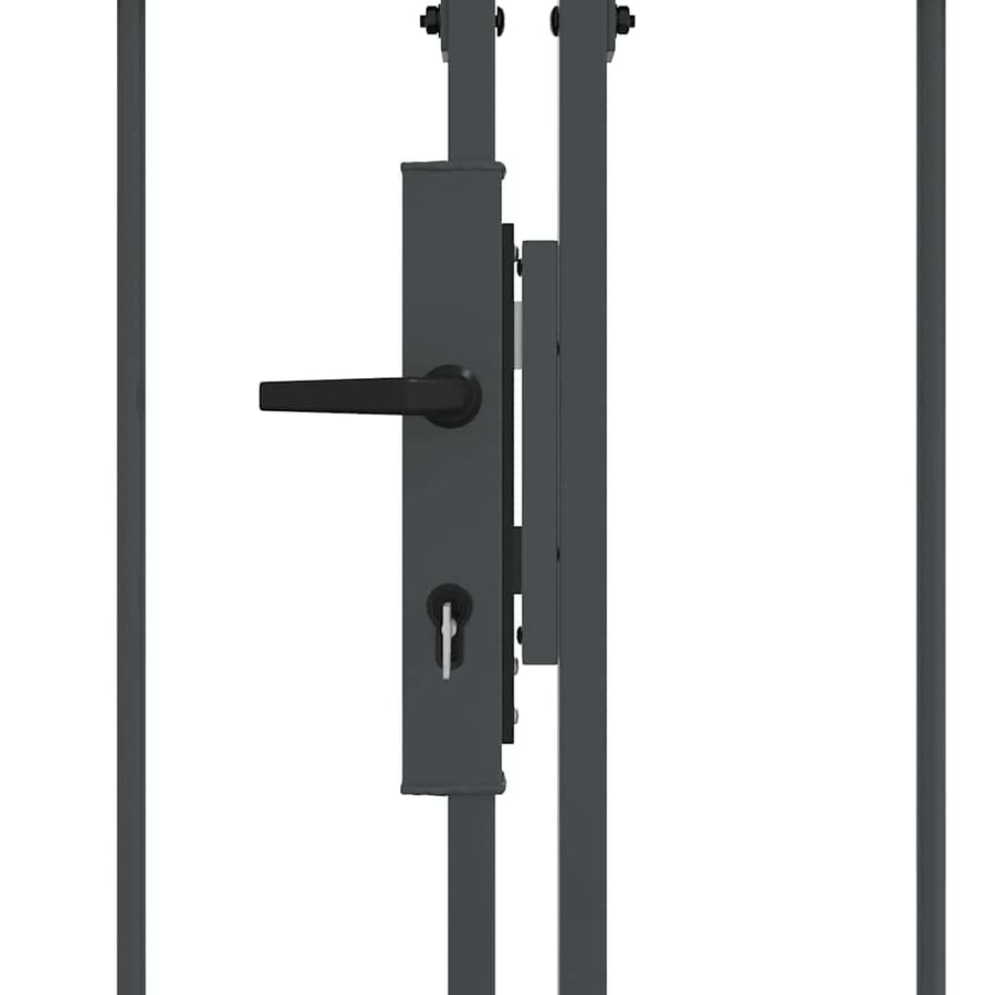 Tuinhekgate met gebogen top Grijs 400 x 100 cm Staal