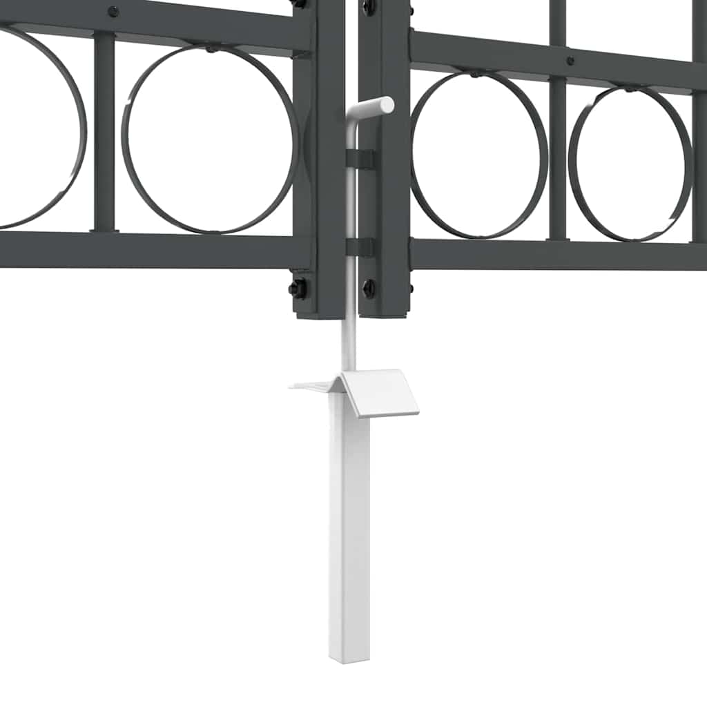 Tuinhekgate met gebogen top Grijs 400 x 100 cm Staal