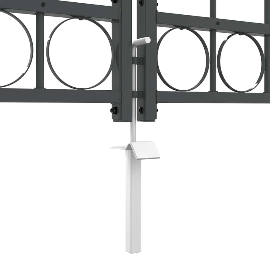 Tuinhekgate met gebogen top Grijs 400 x 100 cm Staal
