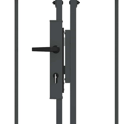 Tuinhekgate met gebogen top Grijs 400 x 125 cm Staal