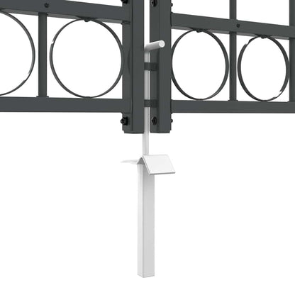 Tuinhekgate met gebogen top Grijs 400 x 125 cm Staal