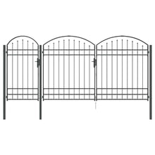 Tuinhekgate met gebogen top Grijs 400 x 125 cm Staal