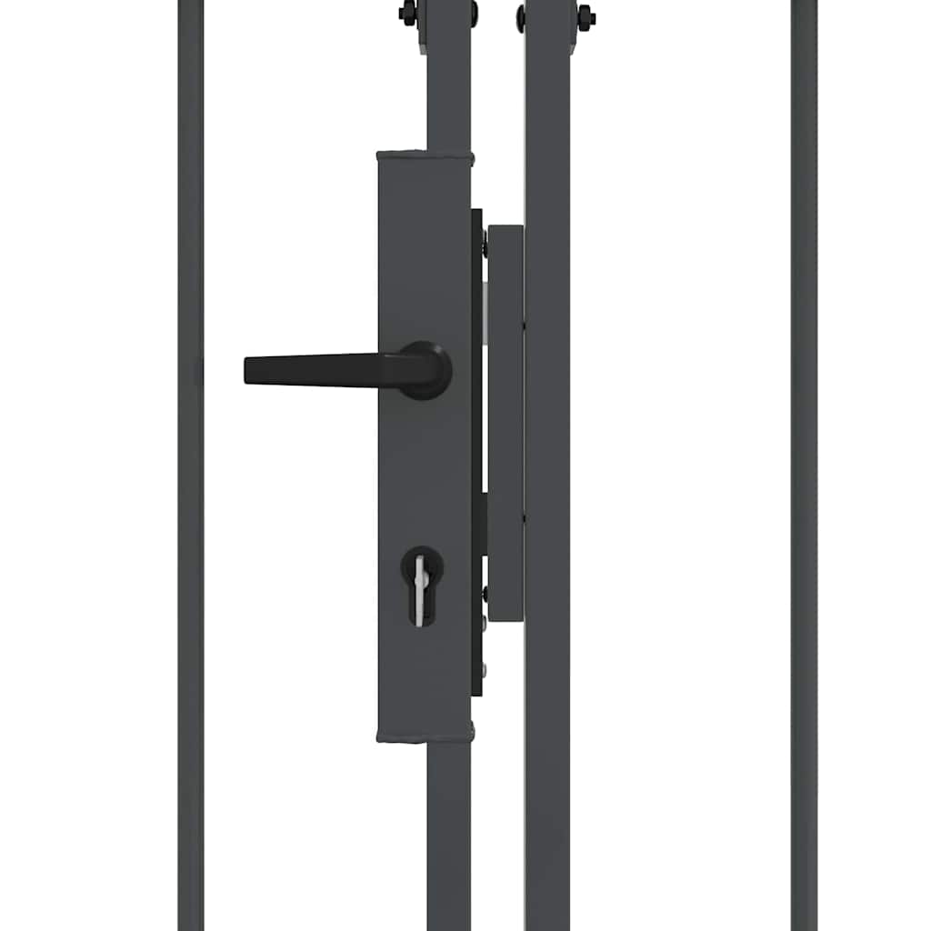 Tuinhekgate met gebogen top Grijs 500 x 75 cm Staal