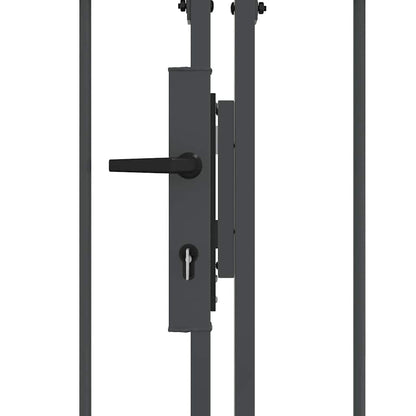 Tuinhekgate met gebogen top Grijs 500 x 75 cm Staal