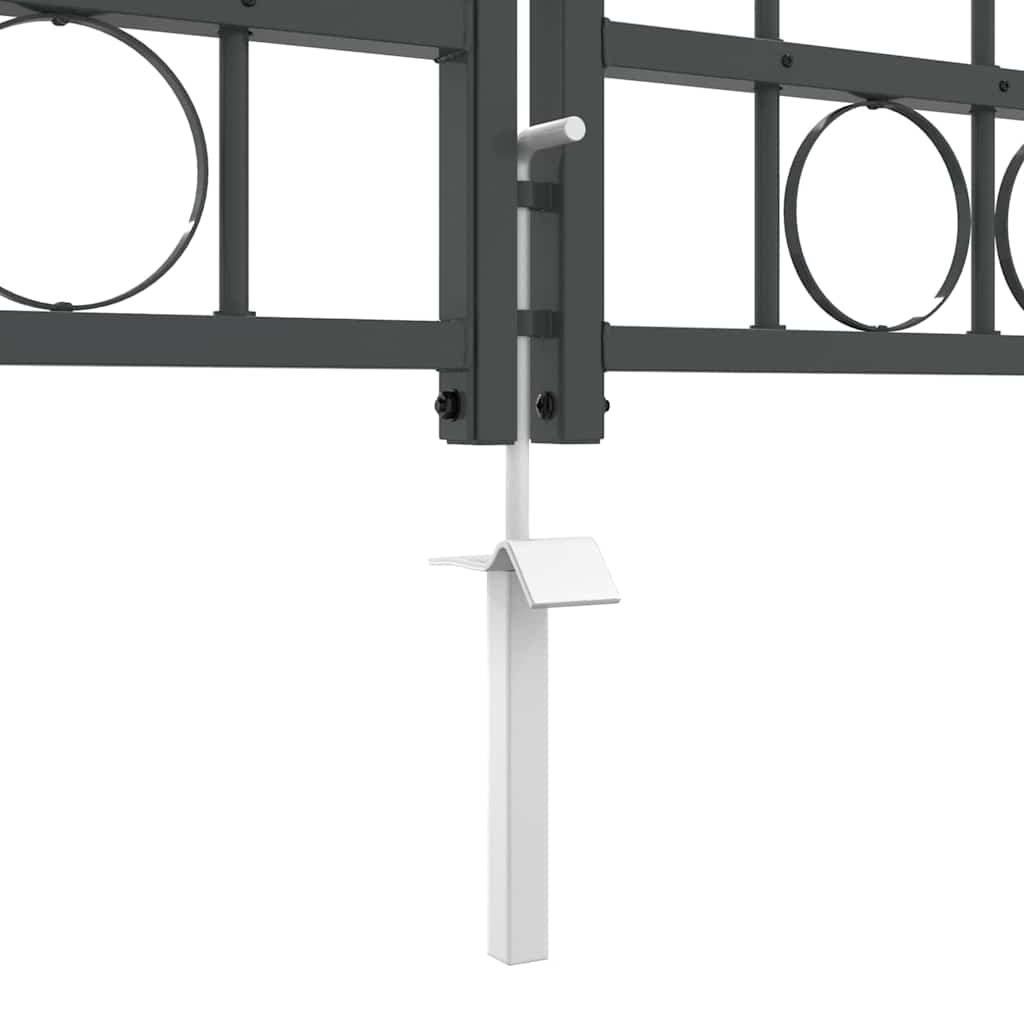 Tuinhekgate met gebogen top Grijs 500 x 75 cm Staal