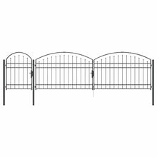 Tuinhekgate met gebogen top Grijs 500 x 75 cm Staal