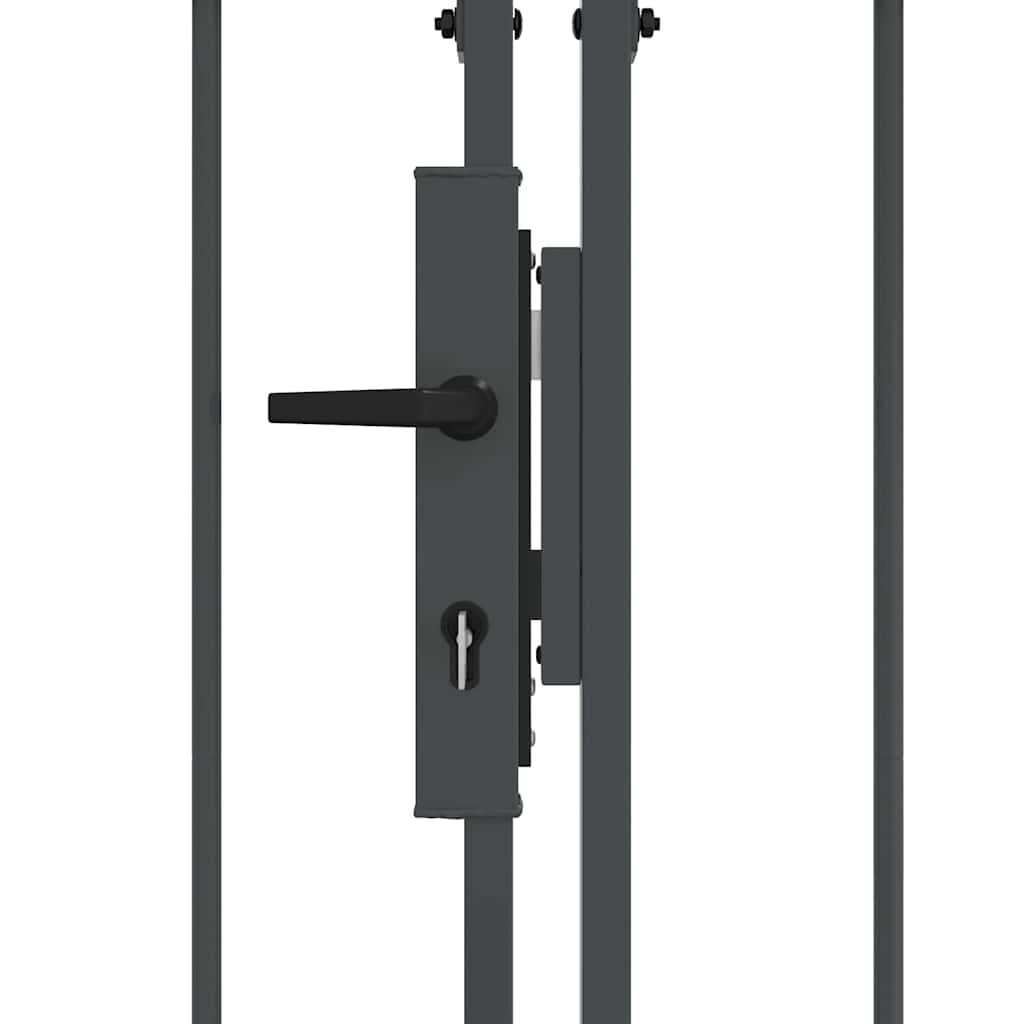 Tuinhekgate met gebogen top Grijs 500 x 100 cm Staal