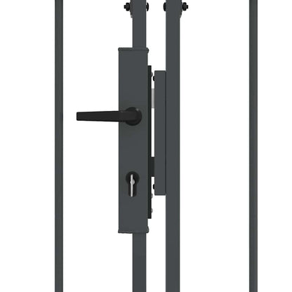 Tuinhekgate met gebogen top Grijs 500 x 100 cm Staal