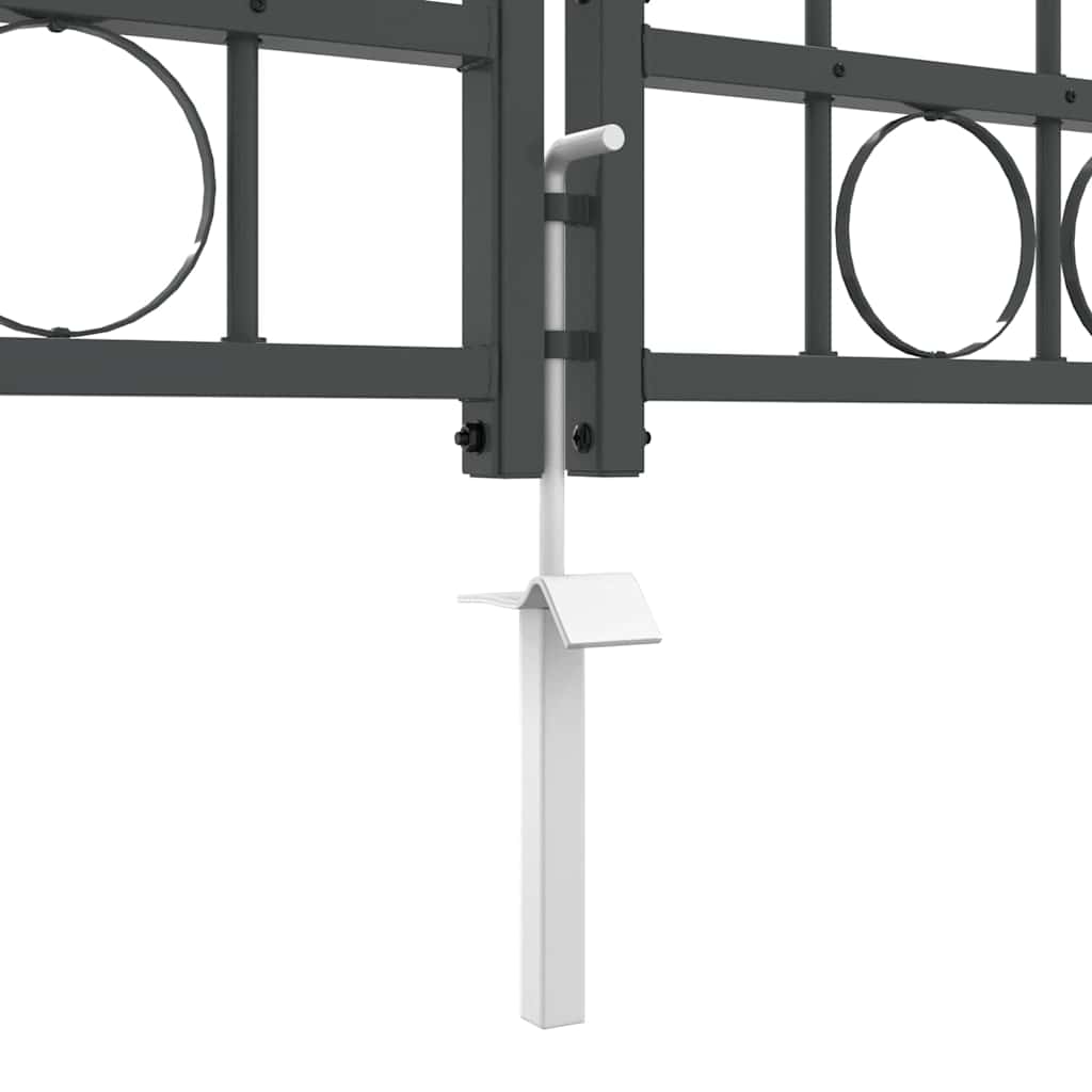 Tuinhekgate met gebogen top Grijs 500 x 100 cm Staal