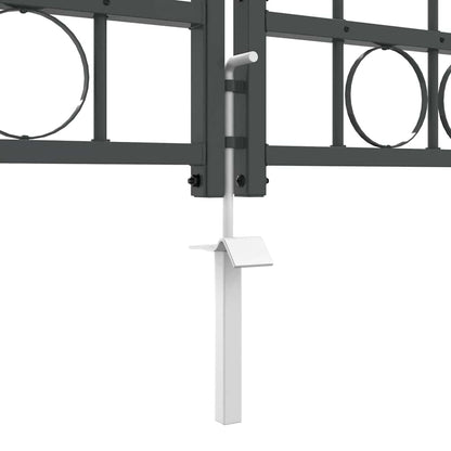 Tuinhekgate met gebogen top Grijs 500 x 100 cm Staal