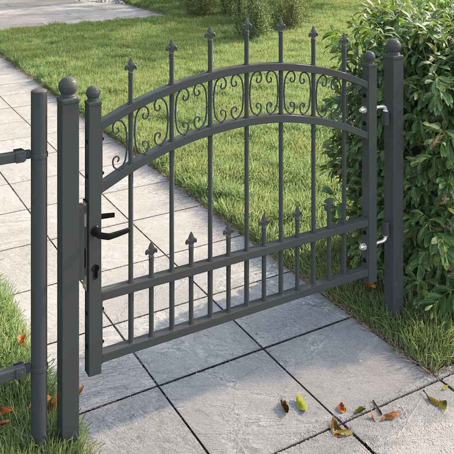 Hekpoort met Spear Boven met slot Grijs 103 x 75 cm Staal