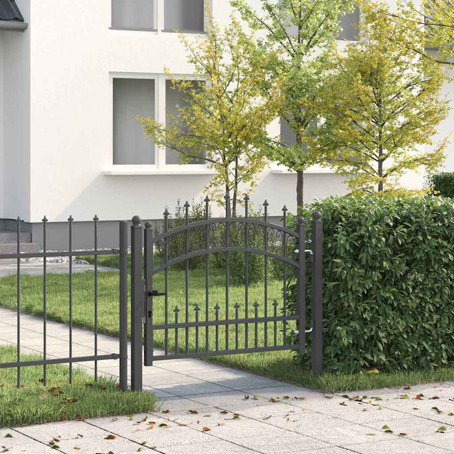 Hekpoort met Spear Boven met slot Grijs 103 x 75 cm Staal