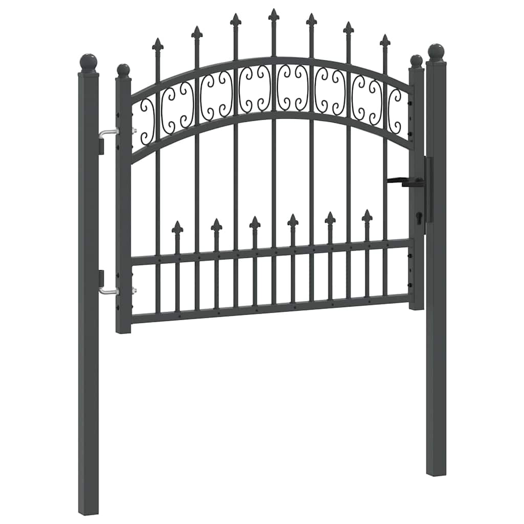 Hekpoort met Spear Boven met slot Grijs 103 x 75 cm Staal