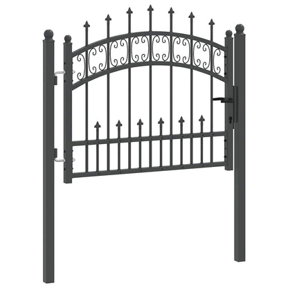 Hekpoort met Spear Boven met slot Grijs 103 x 75 cm Staal