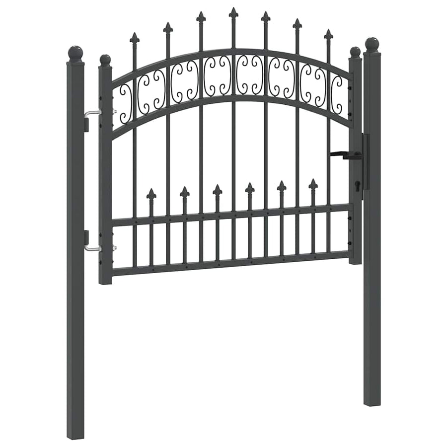 Hekpoort met Spear Boven met slot Grijs 103 x 75 cm Staal