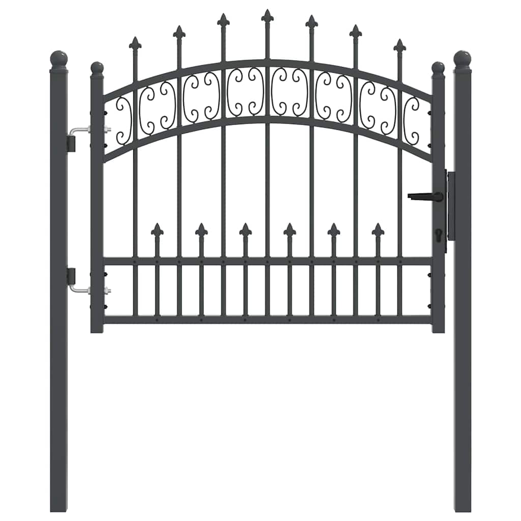 Hekpoort met Spear Boven met slot Grijs 103 x 75 cm Staal