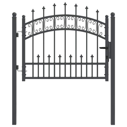 Hekpoort met Spear Boven met slot Grijs 103 x 75 cm Staal